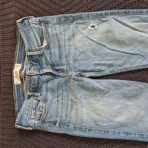 Distressed Medium Wash Hollister Bootcut Jeans (Size 9R)
